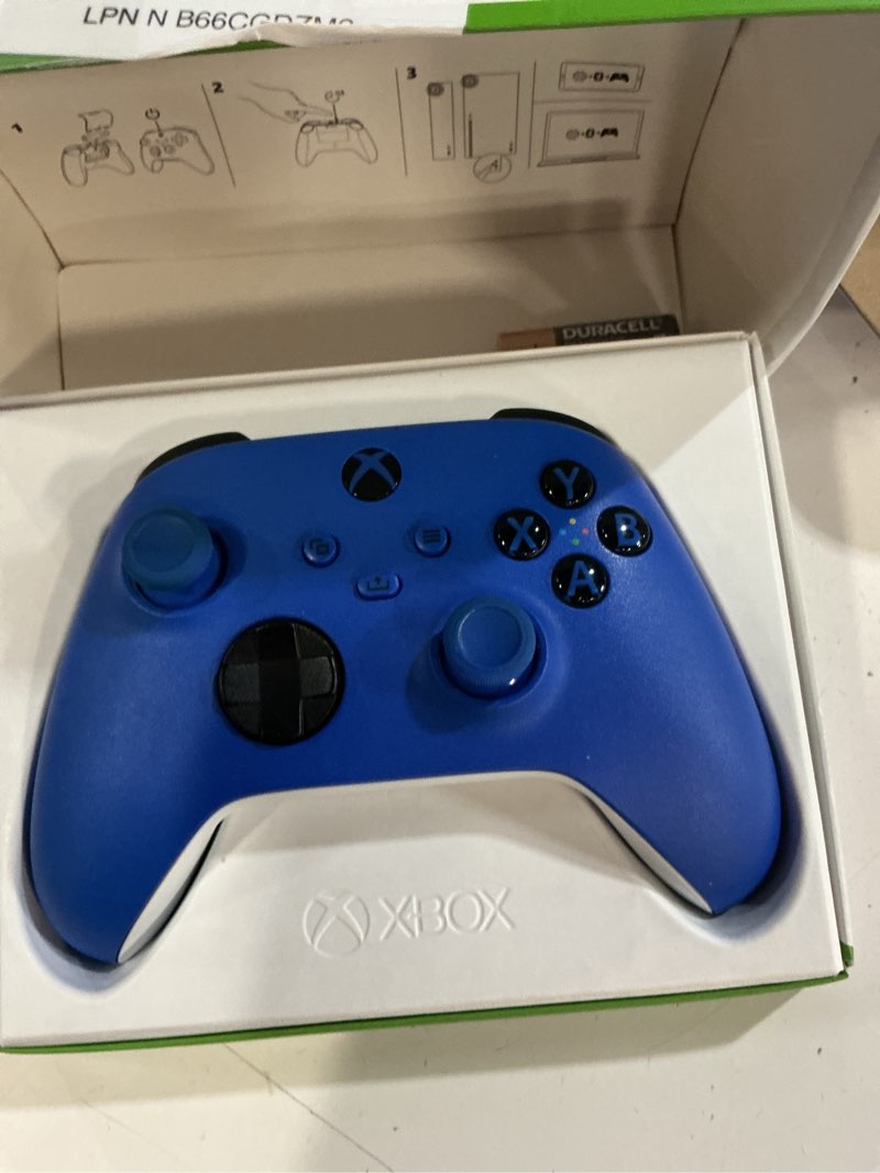 Condition photo showing New/Like New for xbox wireless gaming controller (2025) – shock blue – play on xbox, windows, android, ios, firetv sticks, smart tvs, vr headsets