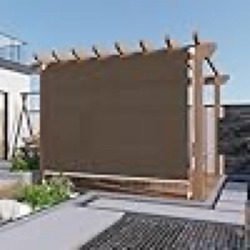 LOVE STORY Patio Shades Roll up Outdoor 7'(W) * 6'(H) Cordless Patio Blinds Roller Shade for Porch Pergola Deck Patio, Mocha