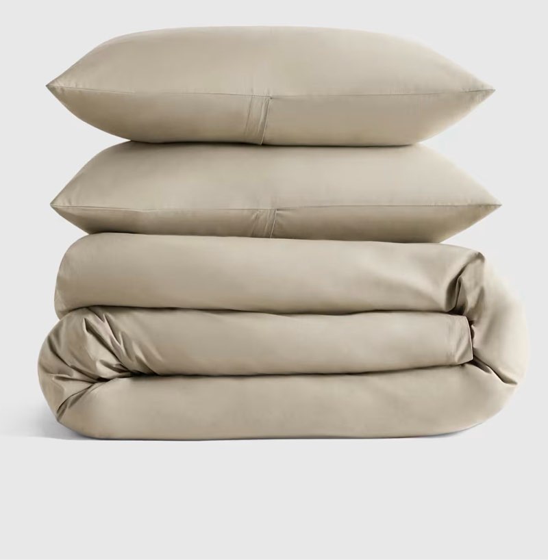 quince organic cotton duvet cover set of 3 piece toffee king