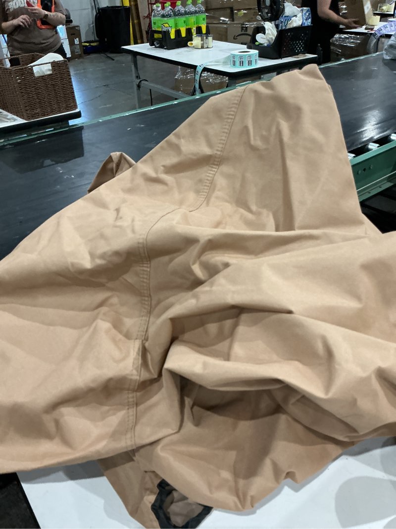 Condition photo showing As Is for ultcover waterproof patio chair cover – outdoor lounge deep seat single lawn chair cover 2 pack fits up to 35w x 38d x 34h inches brown 35x38x34 inch brown