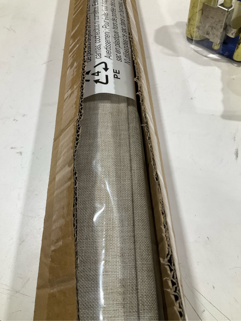 Condition photo showing Good Condition for lazblinds no tools no drill tdbu cordless roman shades for window, thermal insulated uv blocking, 100% blackout fabric blinds for bedroom & living room, 36" w x 64" h, blackout - beige blackout - beige 36"w x 64"h