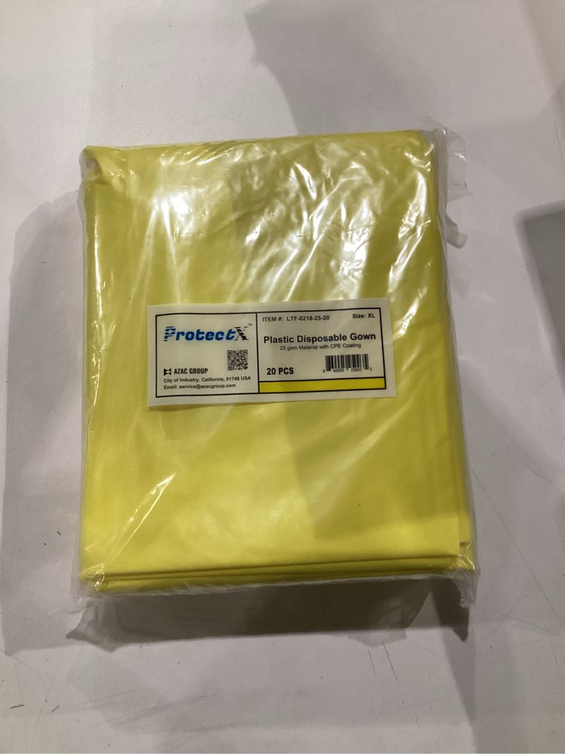 Condition photo showing New/Like New for protectx fda 510(k), aami level 3, protective gown (pack of 20) level 3 yellow pack of 20