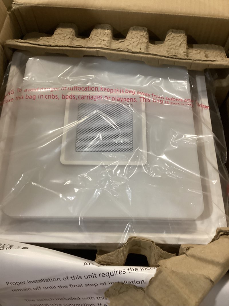 Condition photo showing As Is for Homewerks 7130-13-BT White Decorative LED, Bluetooth Bathroom Exhaust Fan NEW 