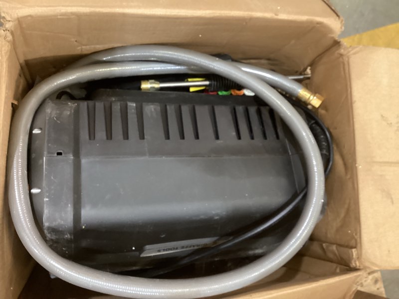 Condition photo showing As Is for giraffe tools grandfalls pressure washer g30b, max 2900 psi, 2.2 gpm, electric wall mounted pressure washer with 100ft black pressure hoses, foam cannon, 4-nozzles for car/driveways, dark silver g30b 100ft balck pressure hoses dark silver
