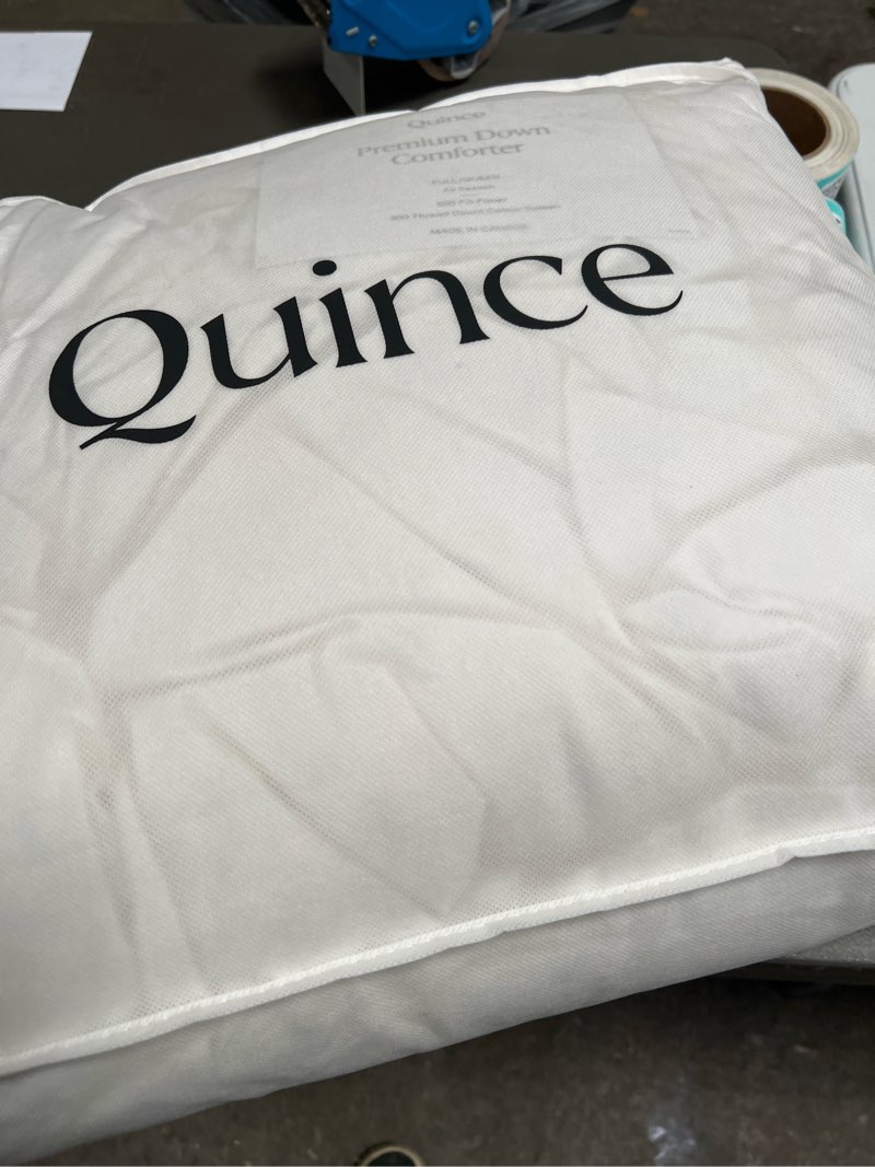 Condition photo showing New/Like New for all-season premium down comforter, full/queen, down