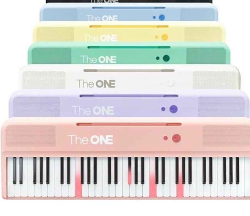 the one smart keyboard color 61 lighted keys piano keyboard, digital piano… built-in led lights and free apps (pink