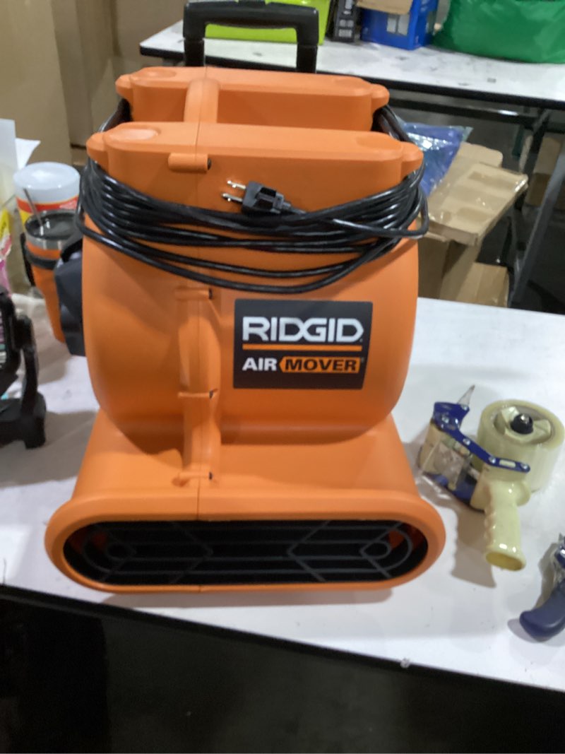 Condition photo showing Good Condition for 1625 cfm 3-speed, portable am2560 air mover blower fan with collapsible handle, rear wheels, water damage restoration