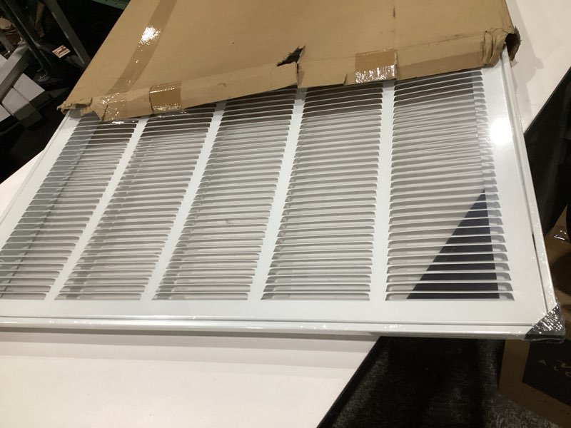 Condition photo showing Good Condition for HVAC Premium 28" X 22" Steel Return Air Filter Grille for 1" Filter - Easy Plastic Tabs for Removable Face/Door - HVAC DUCT COVER - Flat Stamped Face - White [Outer Dimensions: 30 5/8"w X 24 5/8"h] 28 X 22