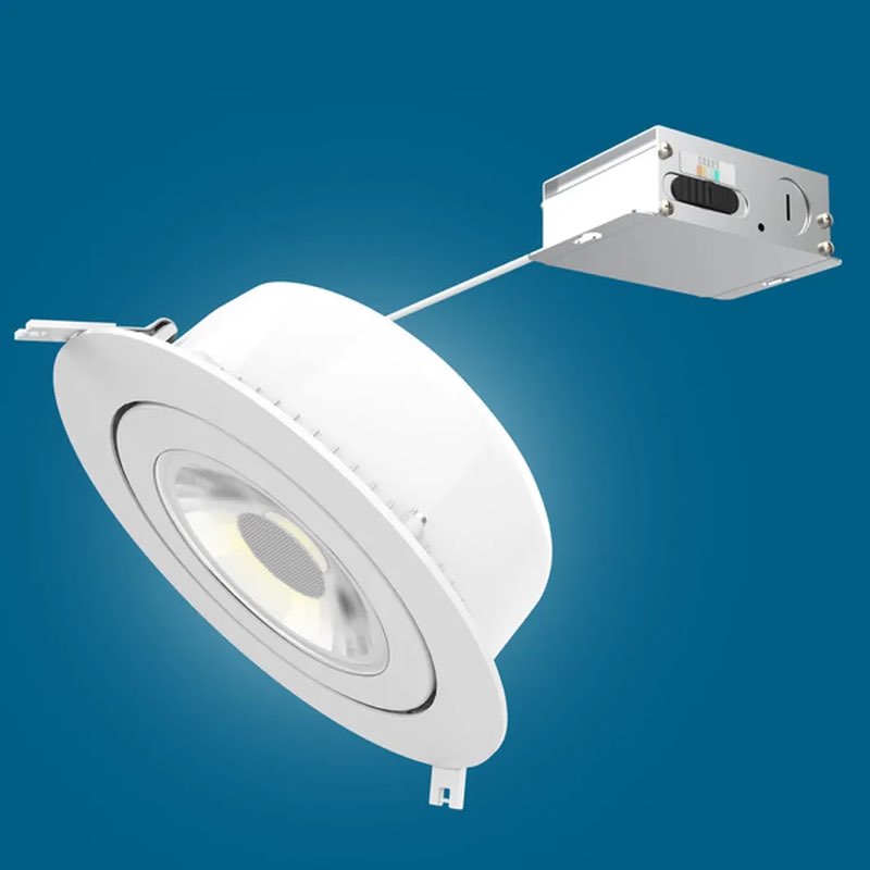 utilitech white 4-in 700 -lumens switchable white round dimmable led canless wet rated recessed downlight