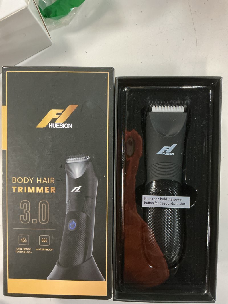 Condition photo showing New/Like New for f1 electric body hair trimmer - groin trimmer for men - bikini trimmer women - wet/dry shaver groomer, replaceable ceramic blade heads, usb recharge dock, waterproof hygiene razor,black gold ?black