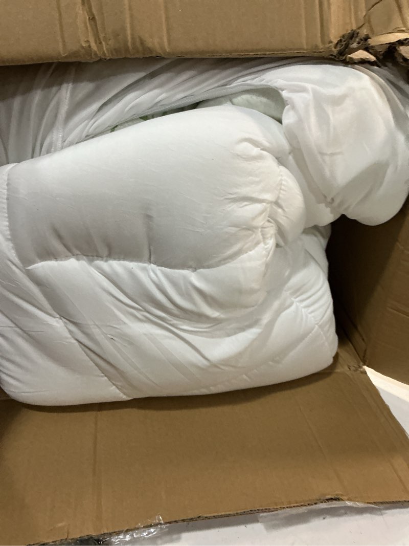 Condition photo showing As Is for ultra soft queen size mattress topper - viscose made from bamboo pillow top mattress pad for back pain relief - naturally cooling for hot sleepers, green green queen