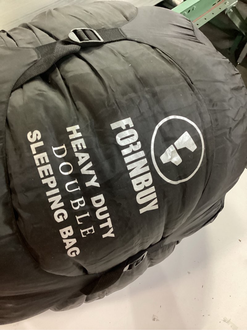 Condition photo showing Good Condition for 0 Degree Double Sleeping Bag for Adults, 2 Person Cold Weather Queen Size Sleeping Bag for Camping, RV Travel, or Family Outdoors