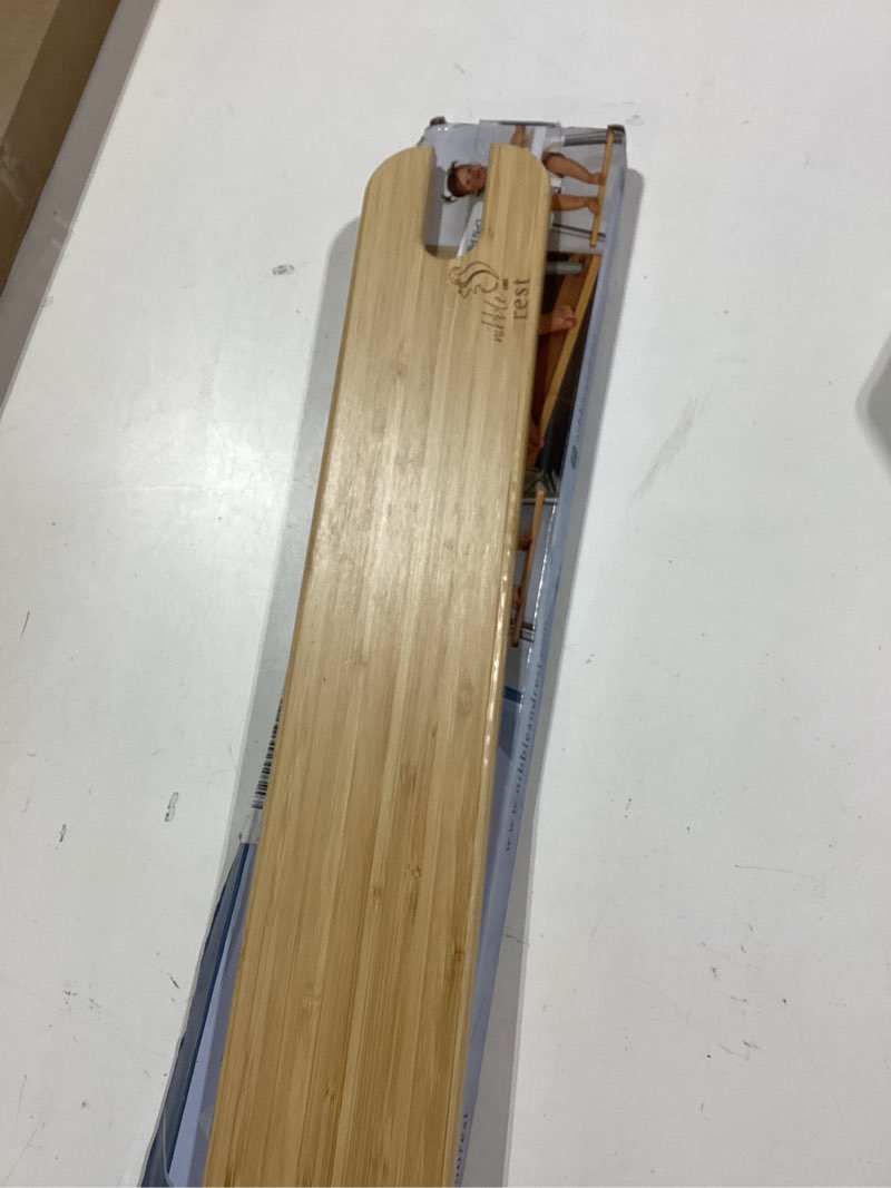 Condition photo showing Good Condition for Nibble and Rest Woodsi Footsi Highchair Footrest for IKEA Antilop, Bamboo Wooden Footrest, Height Adjustable, High Chair Accessories,Suitable Footstool with Rounded Corners Bamboo Footrest