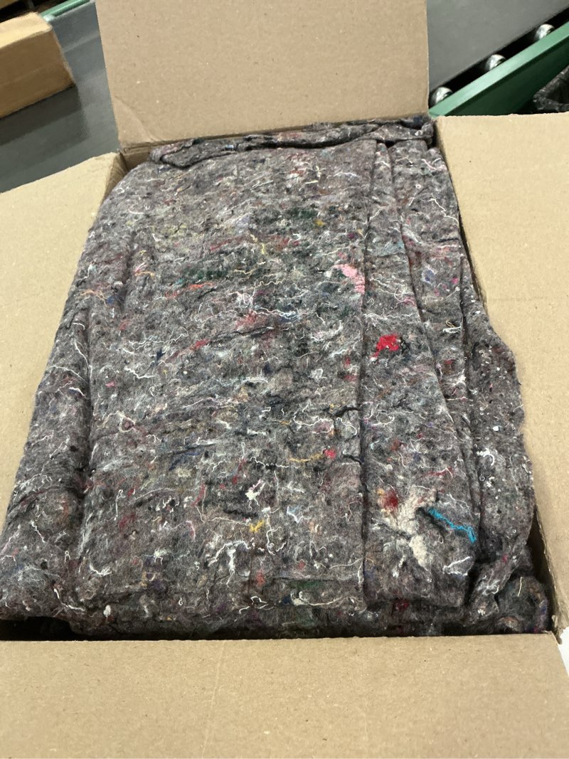 Condition photo showing As Is for 12 Pieces Moving Blankets Bulk 39 x 71 Inch Soft High Tensile Strength Cotton Fiber Packing Shipping Pads for One Time Moving High Tensile Strength Storage Blankets