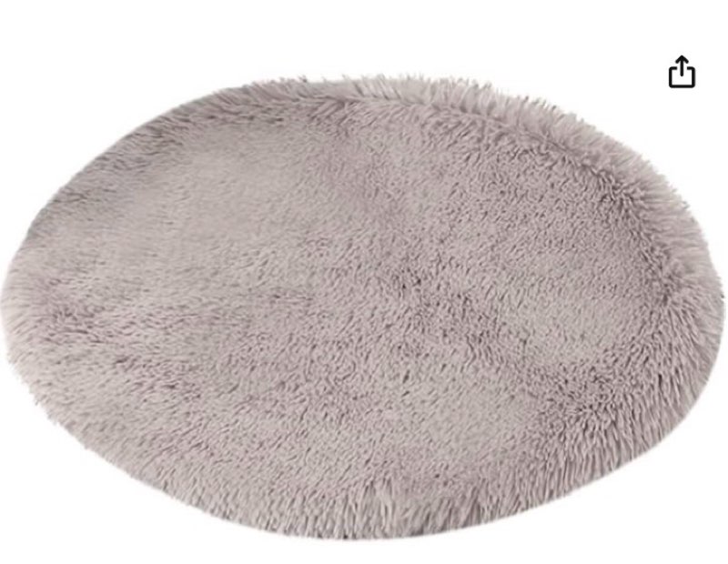24 Inch Plush Dog Bed Mat Warm Fluffy Round Puppy Crate Pad with Anti-Slip Waterproof Bottom Soft Comfy Pet Kennel Mat for Small and Medium Dogs Sleeping(Light Coffee)