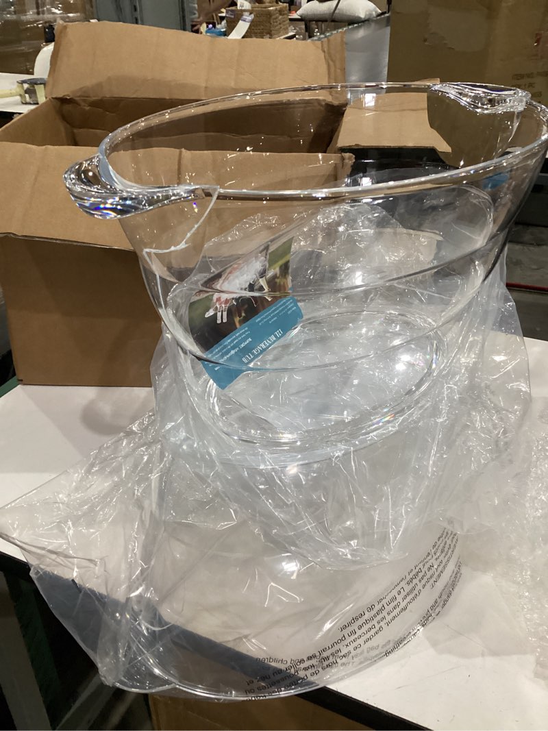 Condition photo showing As Is for ice bucket 2 pcs, thickened ice buckets for parties, mimosa bar supplies beverage tub for champagne beer sparkling wine cocktails?5.5l) 16.5 * 7.3 * 6.8inch