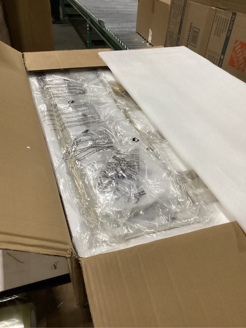 Condition photo showing New/Like New for Not tested 35.4\" Gold Crystal Modern Chandelier for Dining Room, Chandeliers with Water Ripple Glass, Adjustable Chain Length,Luxury Rectangular Pendant Light Fixture for Kitchen Island Living Room Gold Rectangle-35.4in