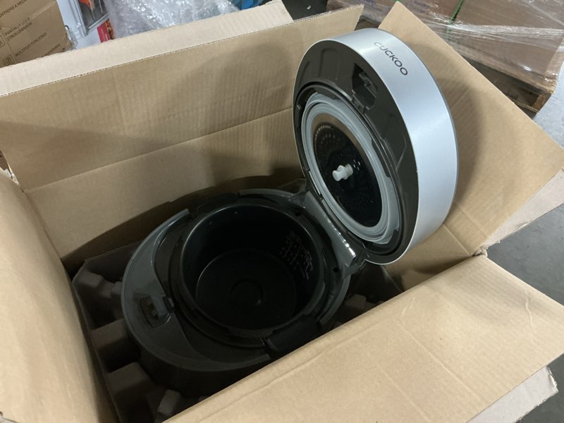 Condition photo showing Good Condition for CUCKOO Twin Pressure Rice Cooker 6-Cup Uncooked / 12-Cup Cooked with Nonstick Inner Pot, Versatile Rice Maker & Warmer with 16 Menu Options, Open Cooking Mode, Voice Guide, Gray (CRP-ST0609FG) 6 Cup Gray