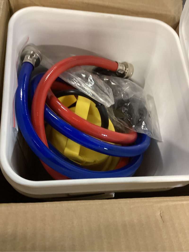 Condition photo showing Good Condition for Tankless Water Heater Flushing Kit Includes 1/4HP Submersible Sump Pump with Two Adapters & 3 Gallons Pail with Bucket Lid Opener & Two 1/2” Dia X 6’ PVC Hoses with Washers