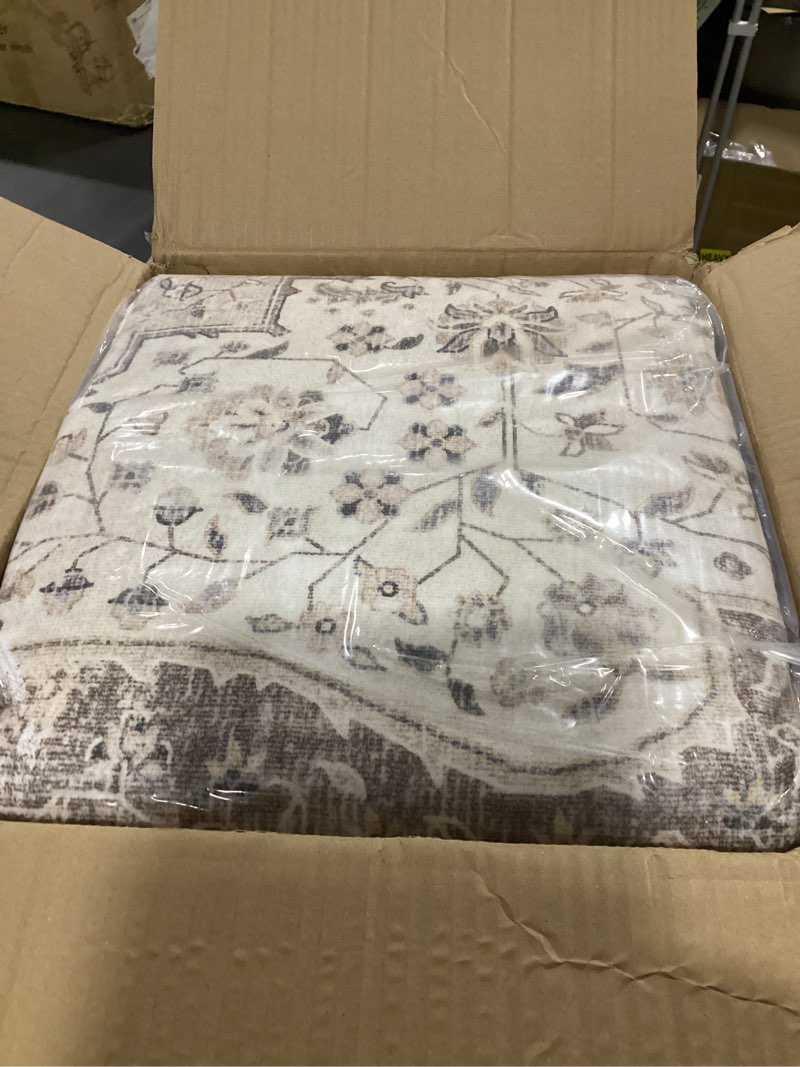 Condition photo showing New/Like New for washable rug 7x10 area rugs for living room bedroom dining room home office floor decor -stain & fade resistant non slip backing carpet,ultra-thin vintage large carpets (brown/beige,7'x10') brown / beige 7' x 10' (rectangular)