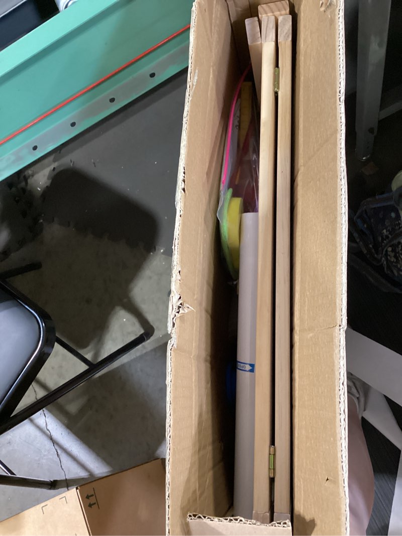 Condition photo showing Good Condition for art easel for kid,double-sided kids art easel with magnetic chalkboard & whiteboard,adjustable height for ages 4-12,wooden drawing board with 100+ accessories,art supplies & gift
