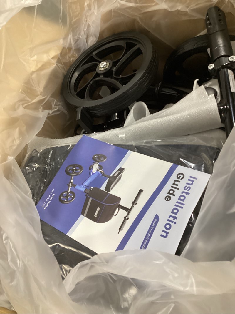 Condition photo showing Good Condition for blessreach knee scooter for adults for foot injuries, 8'' rubber wheels | 300lbs foldable leg knee walker scooter, with suspension system, 13" cozy knee pad, crutch alternative for ankle recovery black