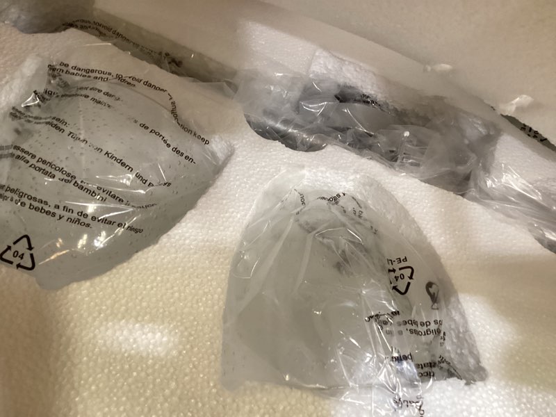 Condition photo showing Good Condition for 16 inch vanity lights, 2-light silver vintage industrial bathroom light fixtures with bell bubble glass shade, wall sconce for bathroom mirror, bedroom, hallway (2 pack) silver 2-light,2pack
