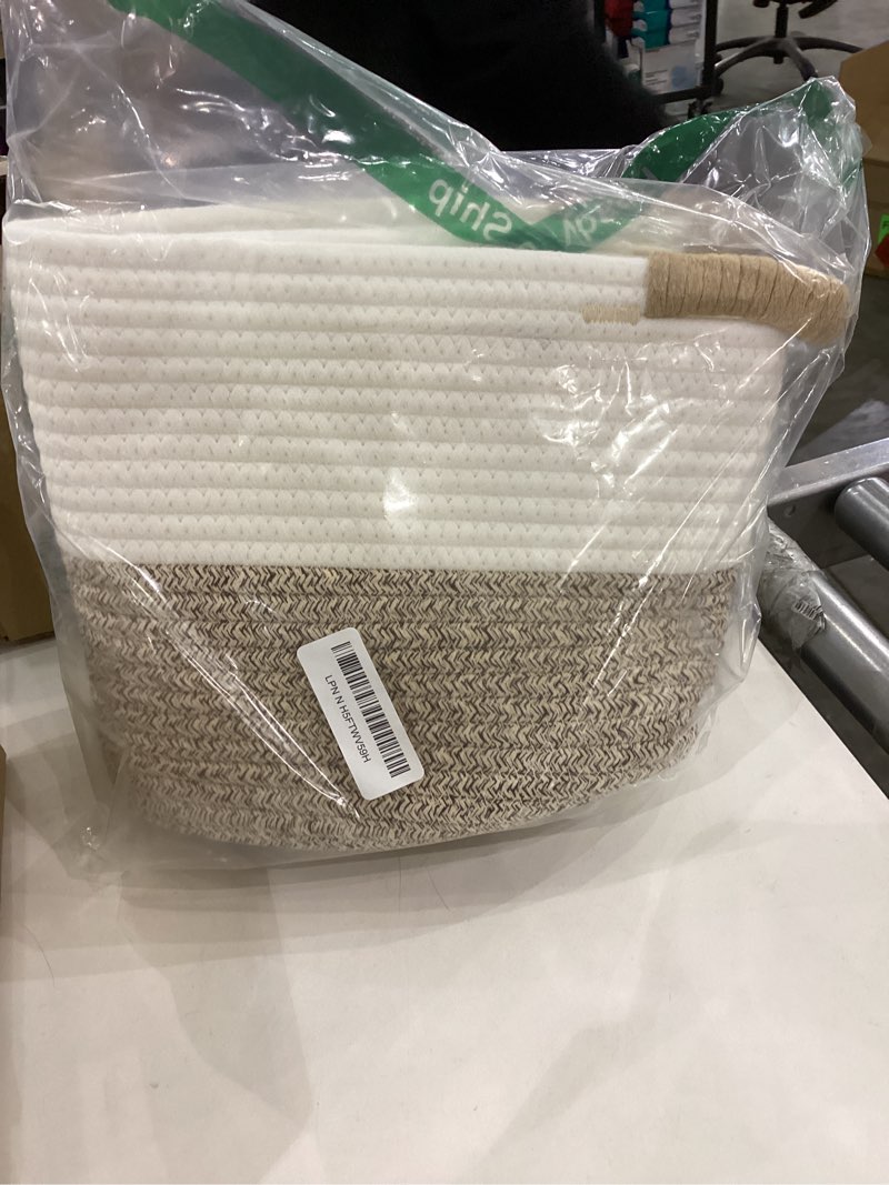 R RUNKA Storage Baskets for Organizing | 15"x10.2"x9.1" - 1 Pack Nursery Bin with Handles - Woven Co