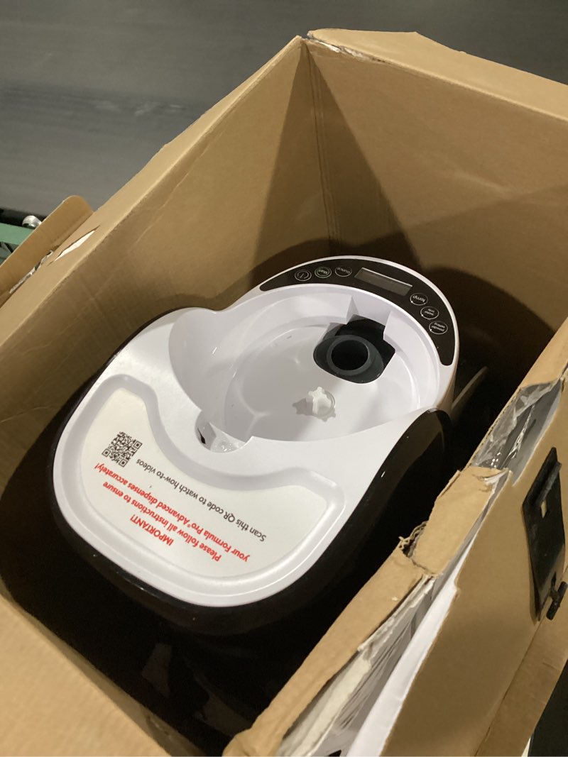 Condition photo showing As Is for baby brezza new and improved formula pro advanced formula dispenser machine - automatically mix a warm formula bottle instantly - easily make bottle with automatic powder blending, white