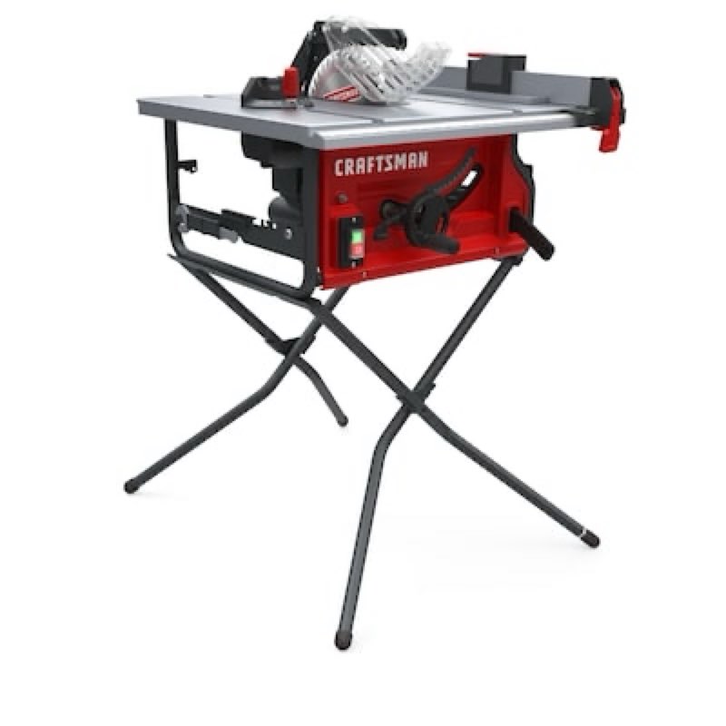 craftsman 10.0-in 15.0 -amp 120.0 -volt portable jobsite table saw with folding stand