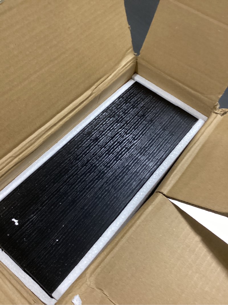 Condition photo showing Good Condition for Fun Memories Small Floating Shelves for Wall - 8 Inch Square Wall Shelves with Invisible Brackets, Black Shelves for Bathroom, Living Room, Bedroom, and Kitchen Decor, Set of 3 Black 8"W x8"D - 3P