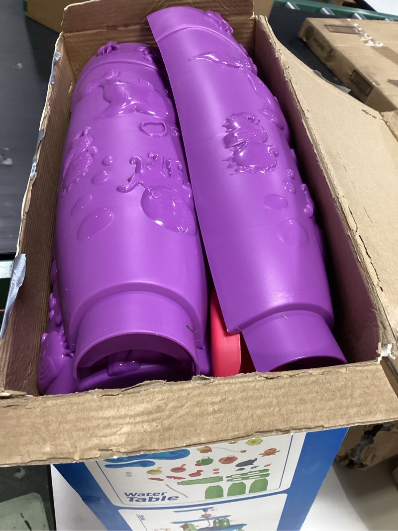 Condition photo showing Good Condition for 2026 water table for toddlers 1-3 3-5 with pump, 3-tier outdoor sand water play table toys for kids ages 4-8 outside activity sensory summer beach pool backyard splash pond toys for boys girls gifts pink