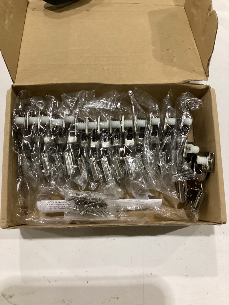 Condition photo showing New/Like New for home expert 16 pack (8 pairs) 1/2" overlay soft close cabinet hinges, satin nickel stainless steel concealed hinges with 3d self-closing for face frame doors & kitchens 16 1/2 inch overlay