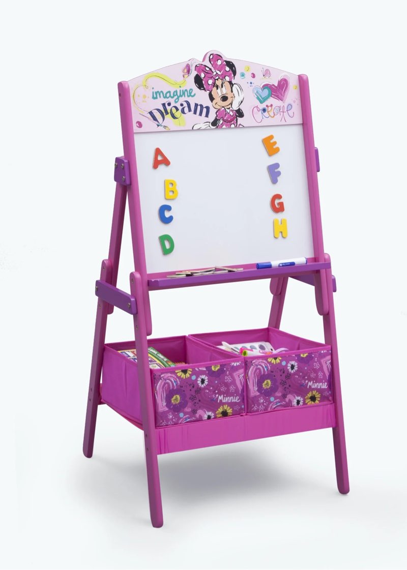 Disney Minnie Mouse Activity Easel with Storage by Delta Children, Greenguard Gold Certified