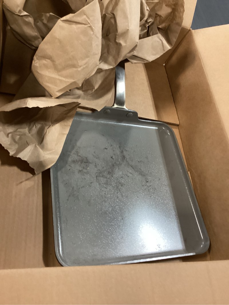 Condition photo showing As Is for GreenPan Chatham Hard Anodized Healthy Ceramic Nonstick, 11" Griddle Pan, PFAS-Free, Dishwasher Safe, Oven Safe, Gray Gray 11" Griddle Pan