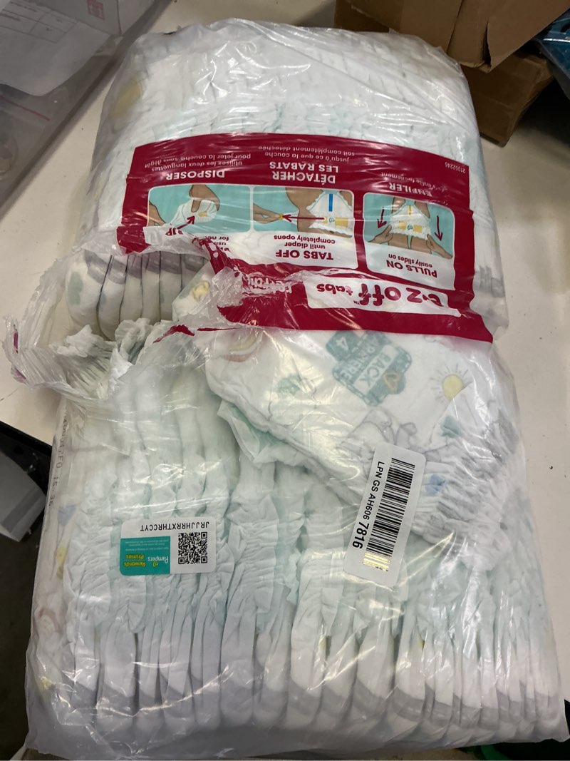 Condition photo showing As Is for pampers swaddlers 360 pull-on diapers, size 7, 84 count for up to 100% leakproof skin protection and easy changes size 7 84
