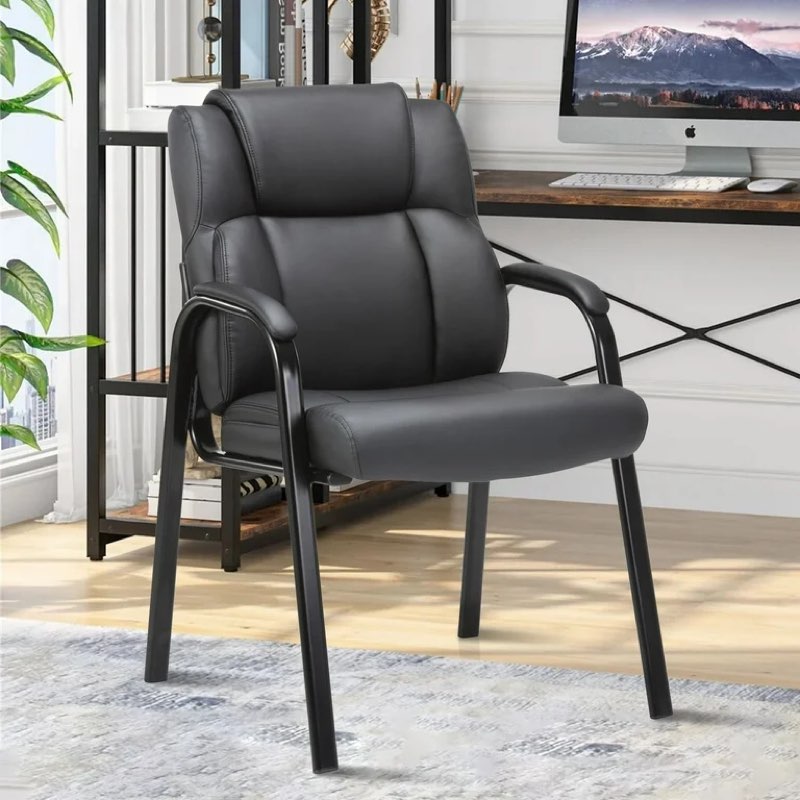 clatina leather guest chair with padded arm rest for reception meeting conference and waiting room sid