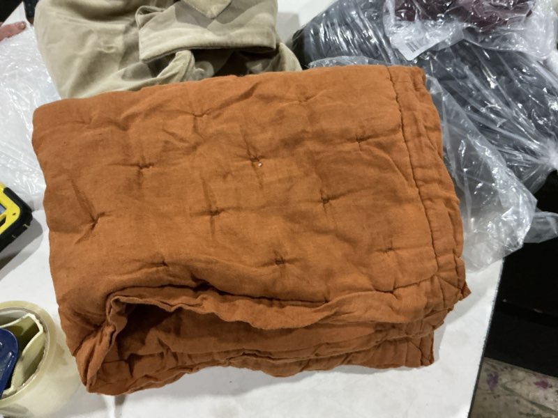 Condition photo showing As Is for european linen sham set standard orange