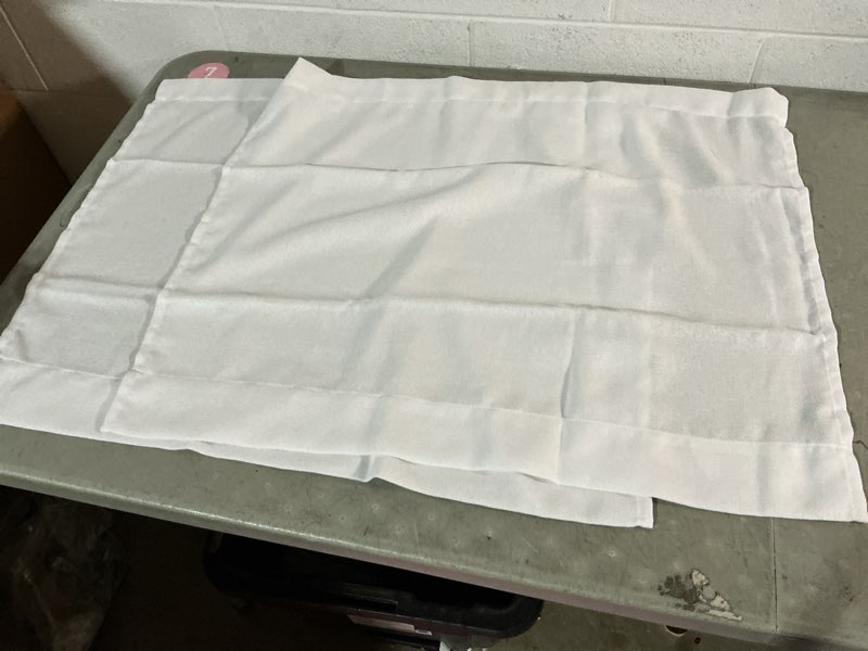 Condition photo showing Good Condition for chyhomenyc 2 panels white kitchen curtains 36 inch length tier curtain, faux linen textured small cafe curtain, light filtering short window curtains for bathroom basement, 30x36 inch, 2pcs white 30"w x 36"l (pack of 2)