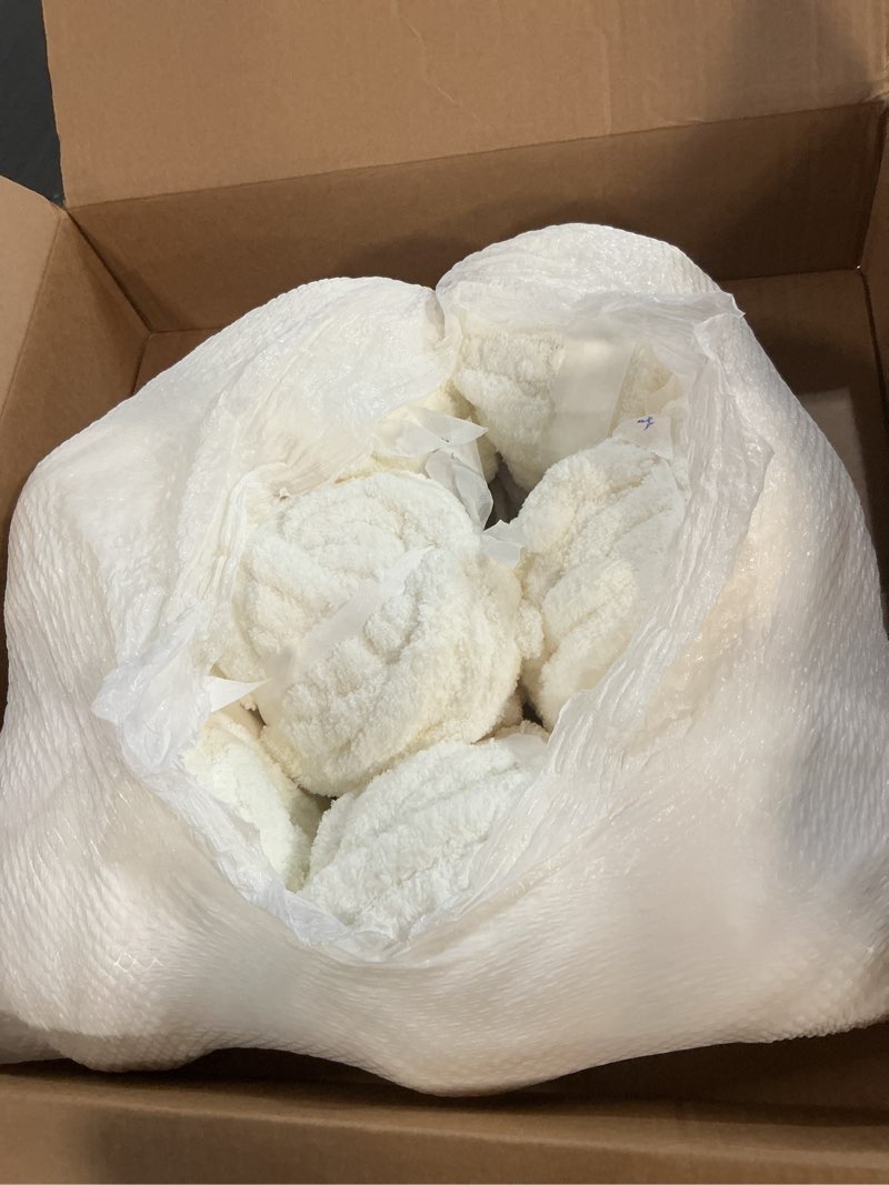 Condition photo showing As Is for Chunky Yarn for Hand Knitting - #10 Chunky Chenille Yarn, Jumbo Big Thick Chunky Yarns for Crocheting, Super Bulky Chunky Knit Blanket Yarns, 8 Skein (25 yds 8 oz Each Skein), Cream