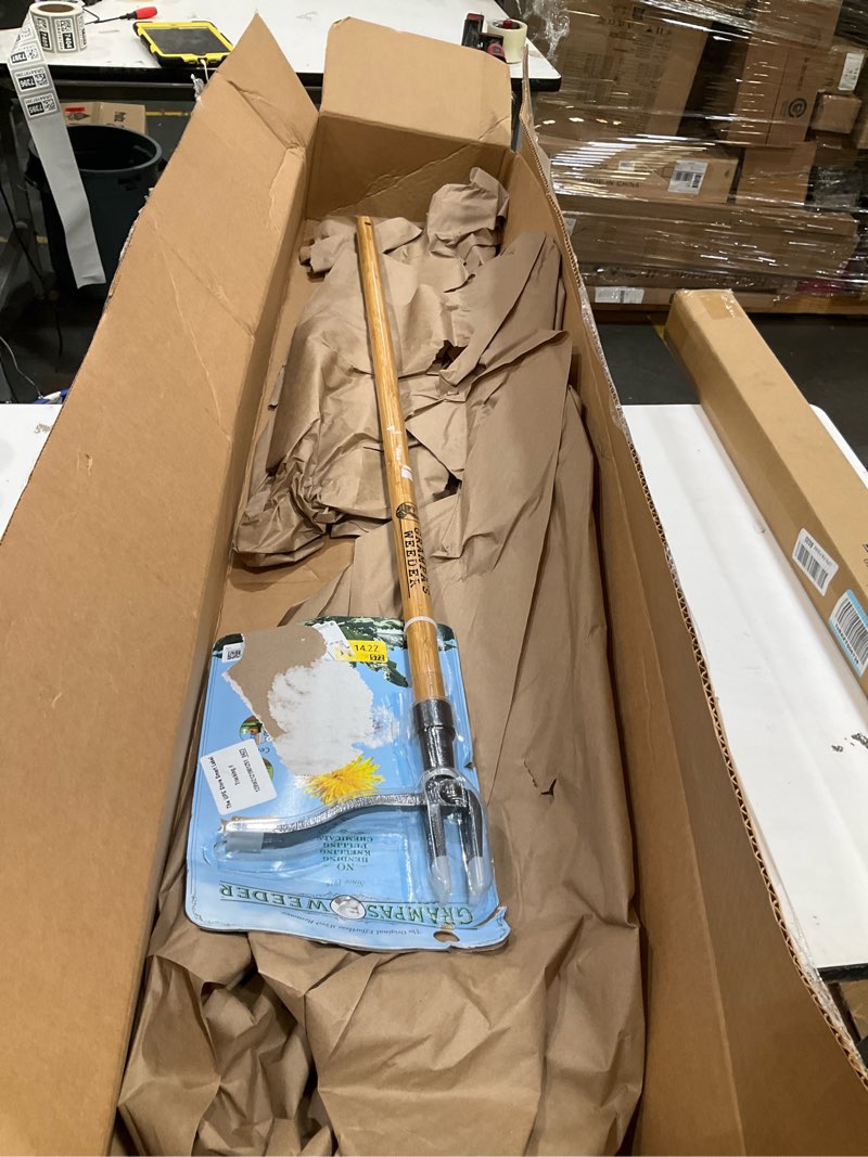 Condition photo showing Good Condition for grampa's weeder - the original stand up weed puller tool with long handle - made with real bamboo & 4-claw steel head design - easily remove weeds without bending, pulling, or kneeling.