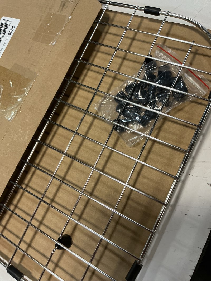 Condition photo showing Good Condition for serene valley sink protector grid 26-1/16" x 14-1/16", rear drain with corner radius 3-1/2", 304 stainless steel material nlw2614r