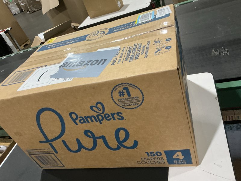 Condition photo showing New/Like New for Pampers Baby Diapers - Pure Protection - Size 4, 150 Count, for up to 100% Leakproof, Premium Plant-based Skin Protection