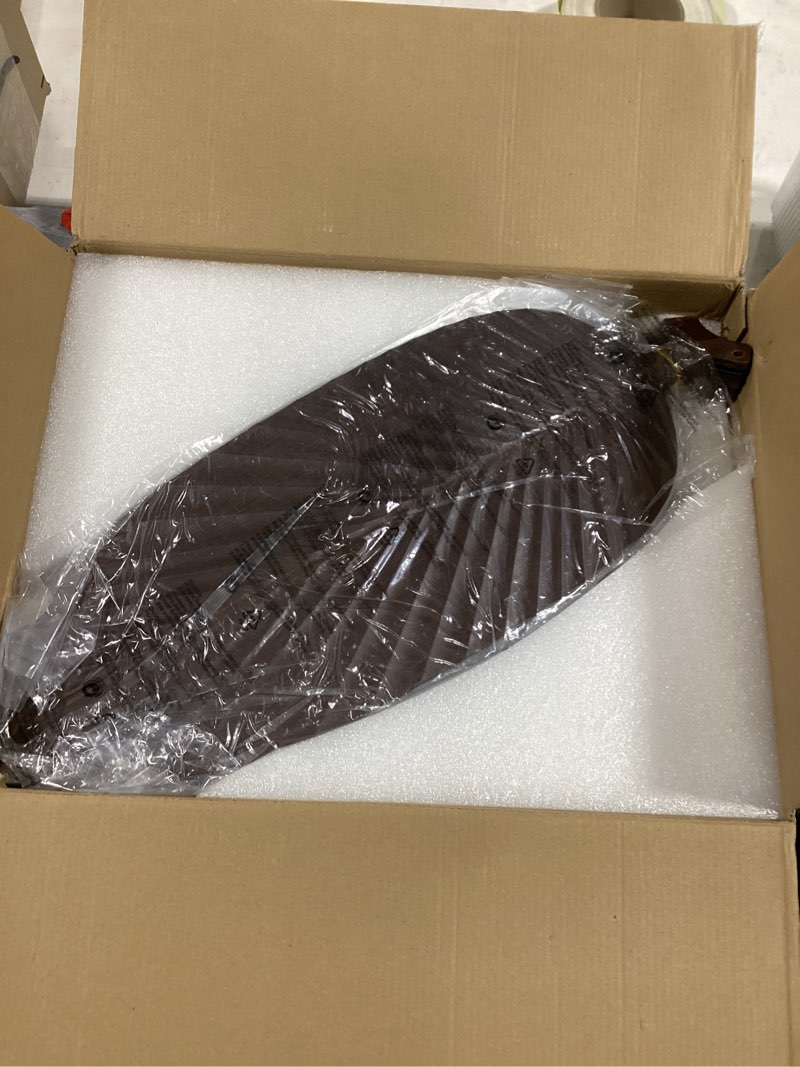 Condition photo showing New/Like New for Ceiling Fans with Lights and Remote/APP Control, 45 Inch Low Profile Tropical Ceiling Fan for Living Room Bedroom, Outdoor Flush Mount Palm Leaf Ceiling Fan for Patios Porch, Black 45 Inch Black