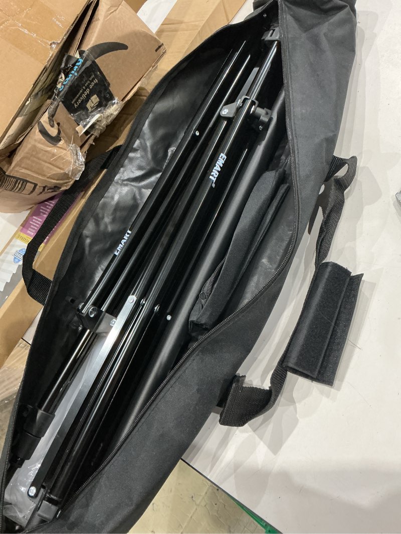 Condition photo showing Good Condition for emart 7 ft light stand for photography, portable photo video tripod stand, 2 pack lighting stand with carry case for speedlight, flash, softbox,strobe light, camera, photographic portrait black
