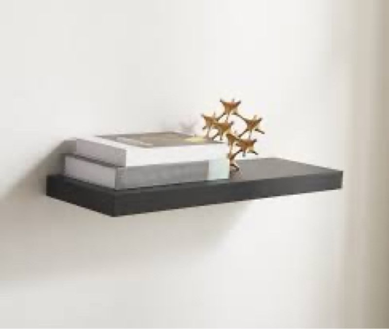 Origin 21 23.62-in L x 7.87-in D x 1.5-in H Black Rectangular Floating 