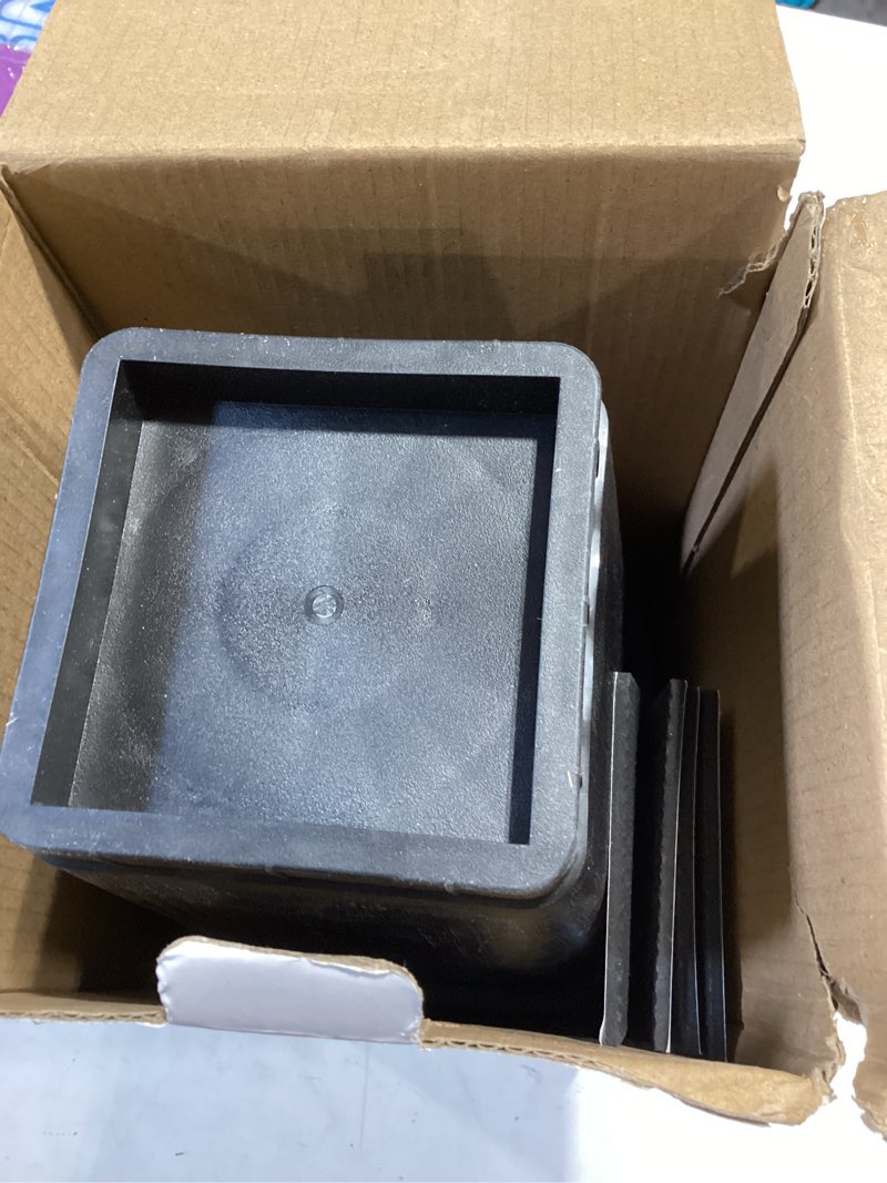 Condition photo showing Good Condition for bed risers 8 inch heavy duty furniture risers table leg couch risers non-slip added storage support up to 6000 lbs for bed desk table sofa couch, black, 4 pack
