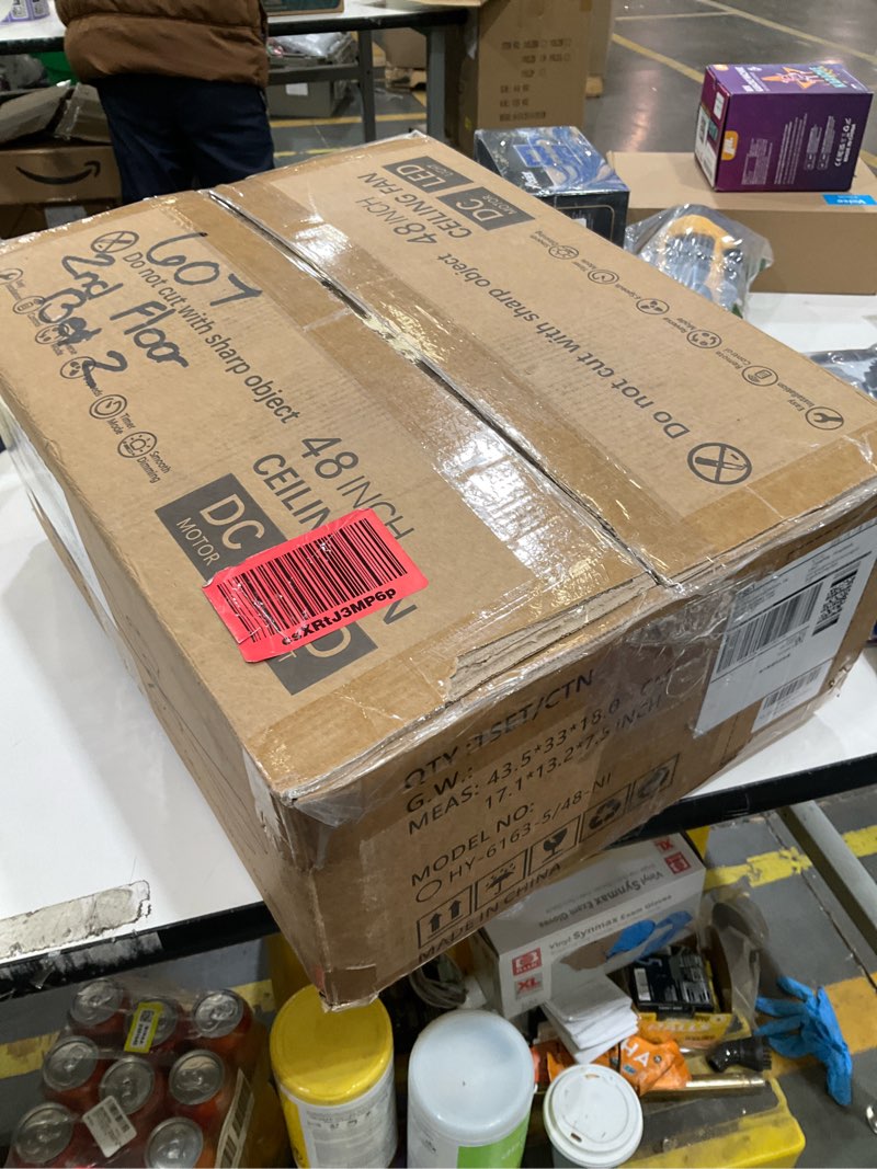 Condition photo showing Good Condition for Ceiling Fans with Lights and Remote, 48 Inch Ceiling Fan with Light, Low Profile, Reversible, Dimmable LED, Flush Mount, Quiet, DC Motor, Nickel Ceiling Fan for Bedroom, Kitchen, Dining Room Nickel 48 inch