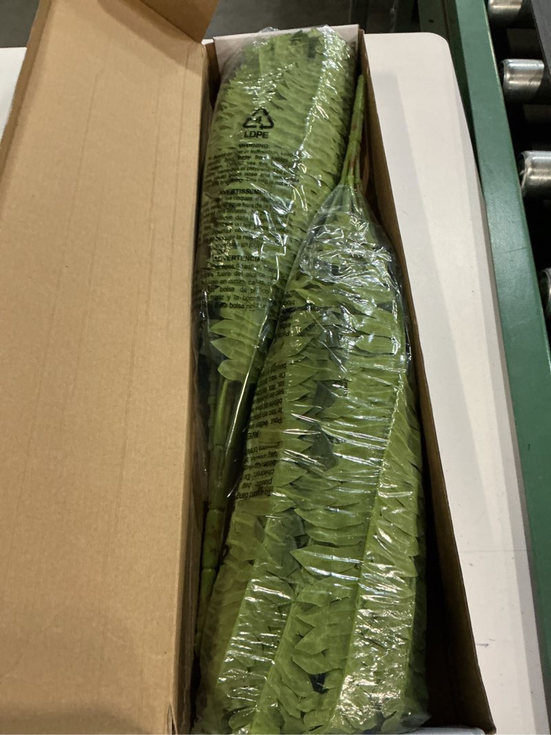Condition photo showing Good Condition for forest prince 35" ferns artificial bush plants large, 2 artificial boston ferns with 39 fronds for outdoors home decor