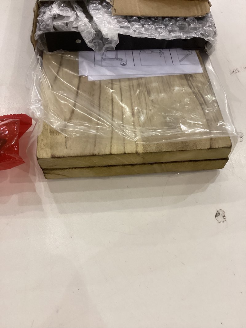 Condition photo showing Good Condition for SRIWATANA Floating Wall Shelves, 2-Tier Rustic Wood Shelves for Bedoom, Bathroom, Living Room, Kitchen(Carbonized Black) 1. Carbonized Black